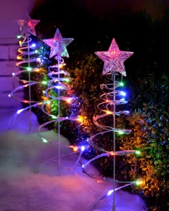 WeRChristmas Set Of 4 Spiral Trees Rope Light Silhouette, 55 Cm
