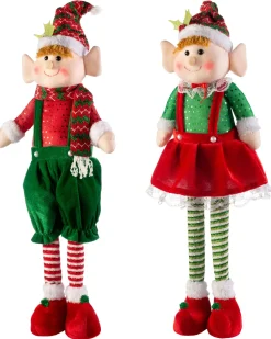 WeRChristmas Set Of 2 Standing Elf Figurines, 60 Cm