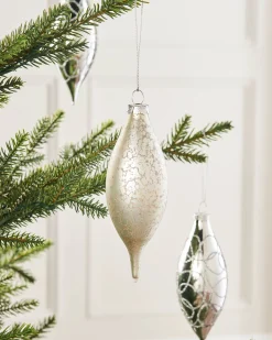 WeRChristmas Silver Glass Baubles, 5 Pack, 15 Cm