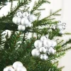 WeRChristmas Silver Glass Berry Cluster Baubles, 10 Pack