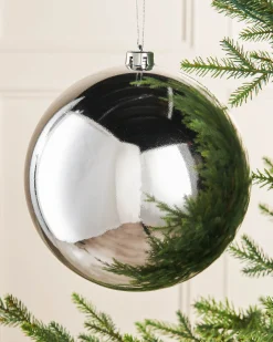 WeRChristmas Silver Large Gloss Shatterproof Bauble, 20 Cm