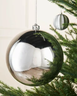 WeRChristmas Silver Large Gloss Shatterproof Bauble, 20 Cm