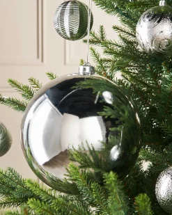 WeRChristmas Silver Large Gloss Shatterproof Bauble, 20 Cm
