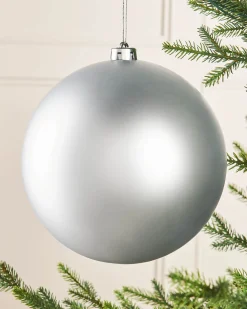 WeRChristmas Silver Large Matt Shatterproof Bauble, 20 Cm