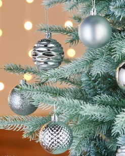 WeRChristmas Silver Shatterproof Baubles, 50 Pack, 6 Cm