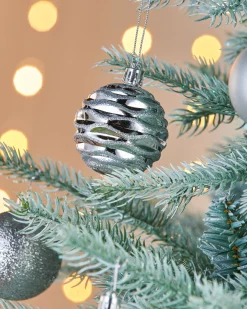 WeRChristmas Silver Shatterproof Baubles, 50 Pack, 6 Cm