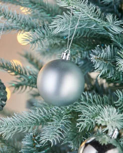 WeRChristmas Silver Shatterproof Baubles, 50 Pack, 6 Cm