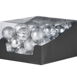 WeRChristmas Silver Shatterproof Baubles, 50 Pack, 6 Cm