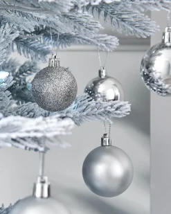WeRChristmas Silver Shatterproof Bauble, 50 Pack