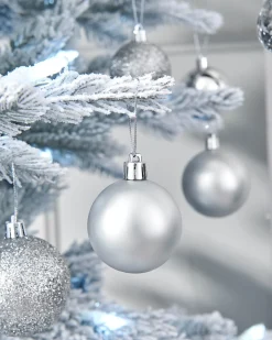 WeRChristmas Silver Shatterproof Bauble, 50 Pack