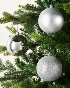 WeRChristmas Silver Shatterproof Baubles, 9 Pack, 10 Cm