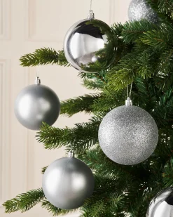 WeRChristmas Silver Shatterproof Baubles, 9 Pack, 10 Cm