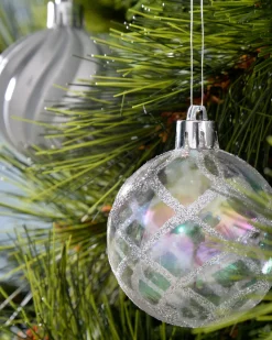 WeRChristmas Silver Shatterproof Baubles, 48 Pack, 6 Cm