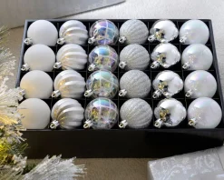 WeRChristmas Silver Shatterproof Baubles, 48 Pack, 6 Cm