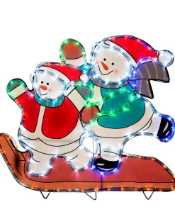 WeRChristmas Skating Snowmen Rope Light Silhouette, 52 Cm