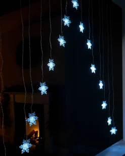 WeRChristmas Snowflake Curtain Net Light, White, 1.2 M
