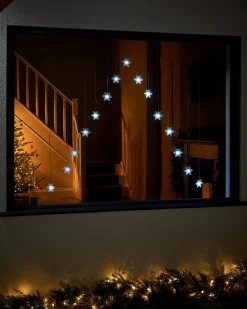 WeRChristmas Snowflake Curtain Net Light, White, 1.2 M