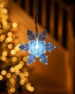 WeRChristmas Snowflake Curtain Net Light, White, 1.2 M