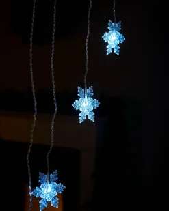 WeRChristmas Snowflake Curtain Net Light, White, 1.2 M