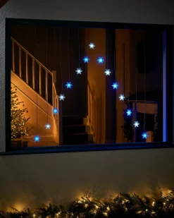 WeRChristmas Snowflake Curtain Net Light, Blue/White, 1.2 M