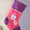 WeRChristmas Snowman Stocking, Pink/Purple, 48 Cm