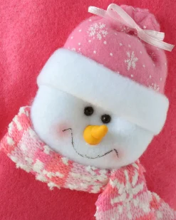 WeRChristmas Snowman Stocking, Pink/Purple, 48 Cm