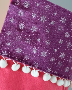 WeRChristmas Snowman Stocking, Pink/Purple, 48 Cm