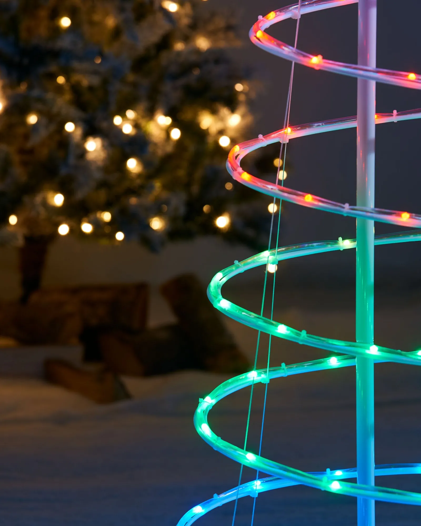 WeRChristmas Spiral Rope Light Christmas Tree Silhouette, 5 Ft