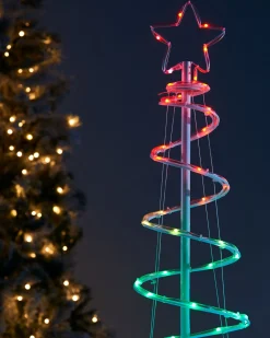 WeRChristmas Spiral Rope Light Christmas Tree Silhouette, 5 Ft