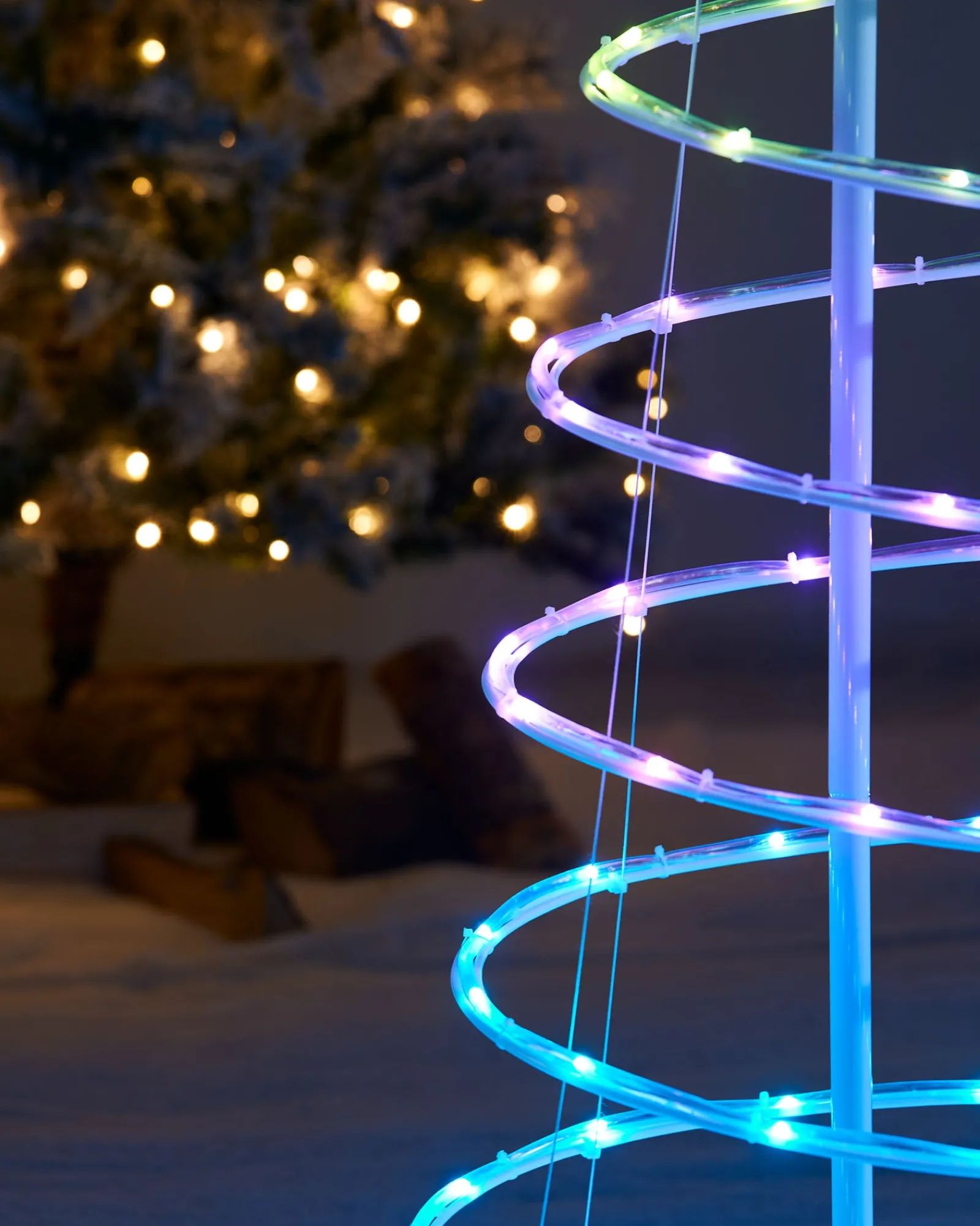 WeRChristmas Spiral Rope Light Christmas Tree Silhouette, 5 Ft