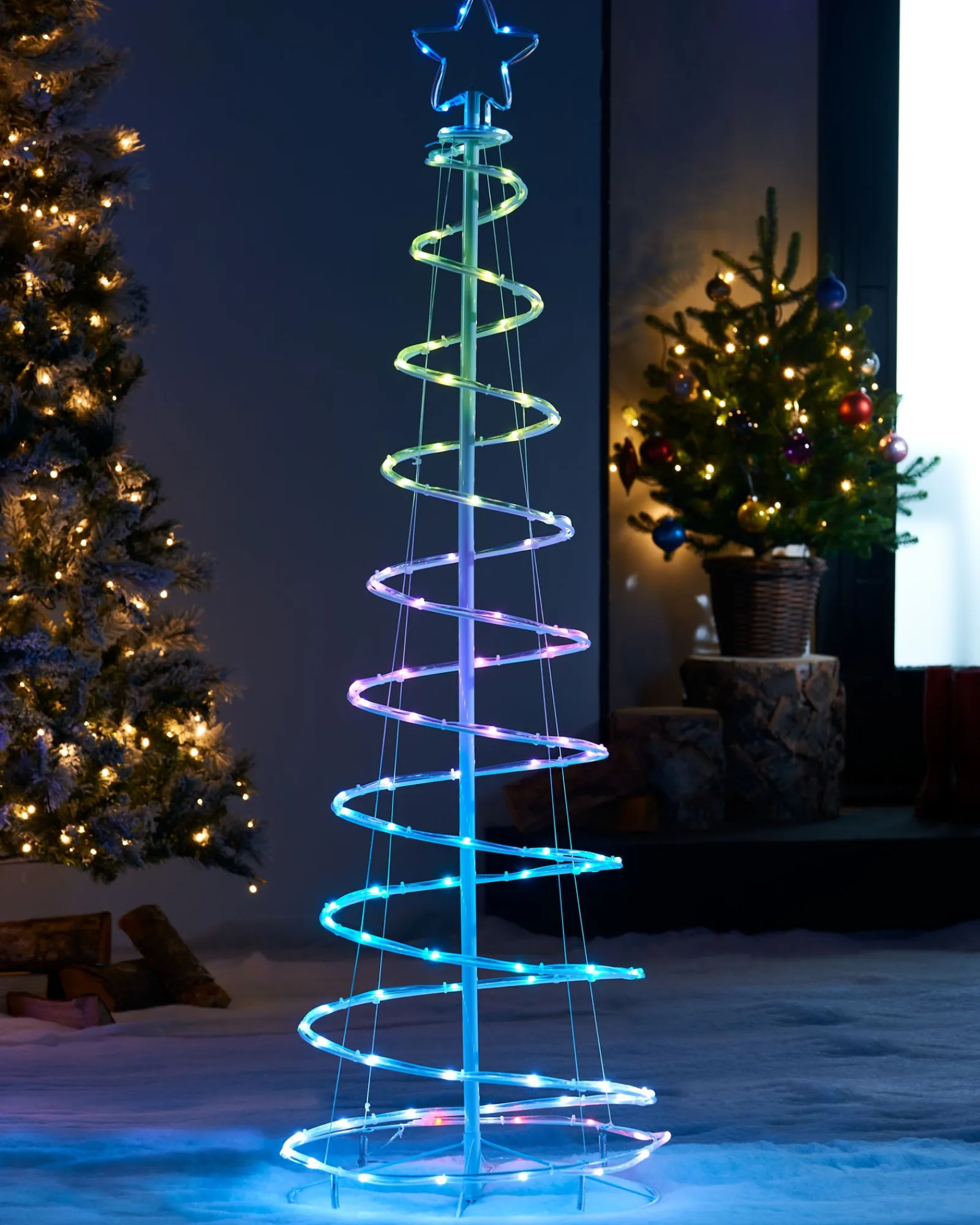 WeRChristmas Spiral Rope Light Christmas Tree Silhouette, 5 Ft