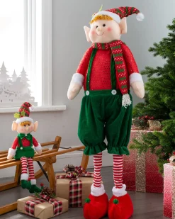 WeRChristmas Standing Elf Figurine With Extendable Legs, 60-109 Cm
