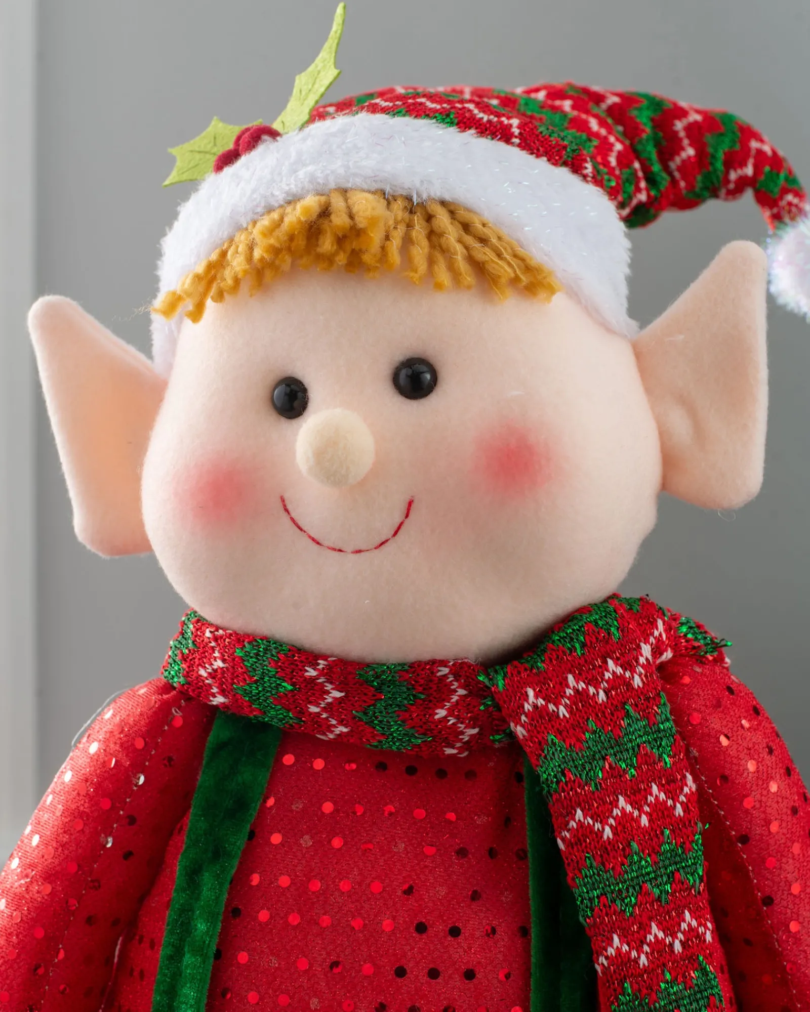 WeRChristmas Standing Elf Figurine With Extendable Legs, 60-109 Cm