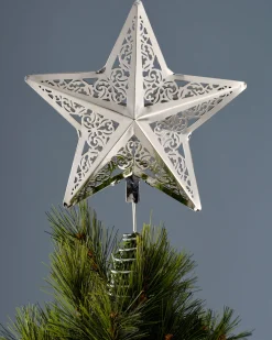WeRChristmas Star Christmas Tree Topper, Silver, 30 Cm