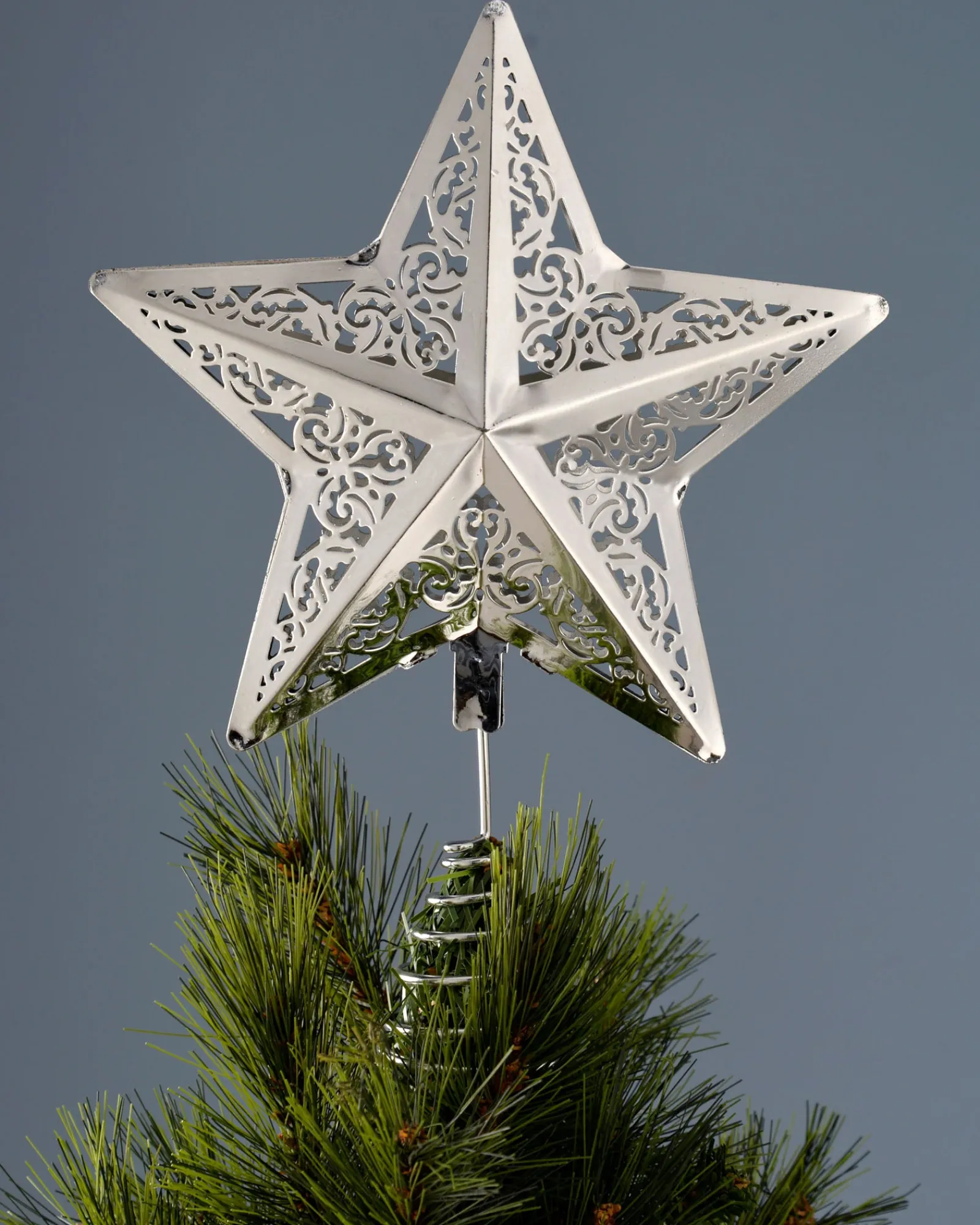 WeRChristmas Star Christmas Tree Topper, Silver, 30 Cm
