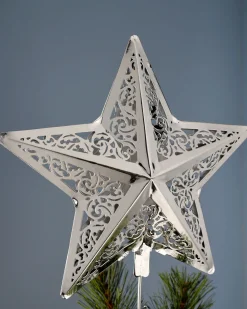WeRChristmas Star Christmas Tree Topper, Silver, 30 Cm