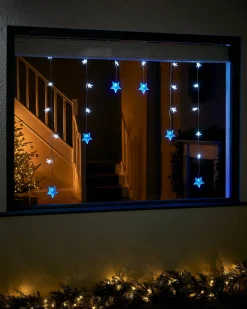 WeRChristmas Star Curtain Net Light, Blue/White, 1.2 M