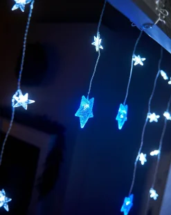WeRChristmas Star Curtain Net Light, Blue/White, 1.2 M