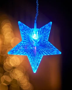 WeRChristmas Star Curtain Net Light, Blue/White, 1.2 M
