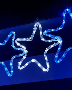 WeRChristmas 7-Star Motif Rope Light Silhouette, White/Blue, 119 Cm