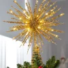 WeRChristmas Starburst Christmas Tree Topper, Gold, 32 Cm