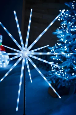 WeRChristmas Starburst Pathway Stake Light, Ice White, 98 Cm
