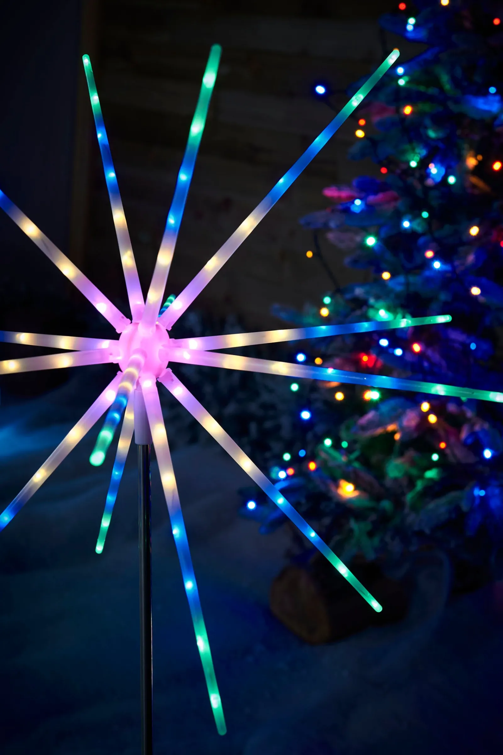 WeRChristmas Starburst Pathway Stake Light, Multi-Coloured, 98 Cm