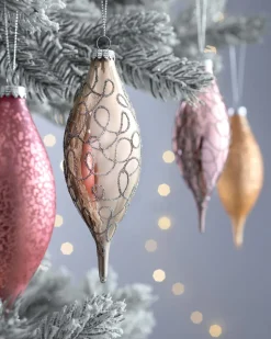 WeRChristmas Sweet Harmony Glass Baubles, 5 Pack, 15 Cm