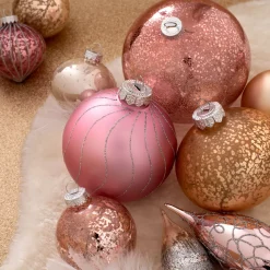 WeRChristmas Sweet Harmony Glass Baubles, 3 Pack, 10 Cm