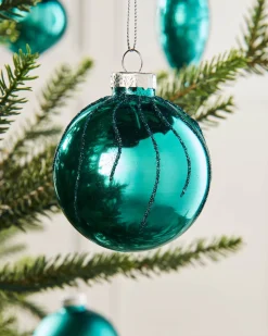 WeRChristmas Teal Glass Baubles, 20 Pack