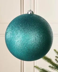 WeRChristmas Teal Large Glitter Shatterproof Bauble, 20 Cm