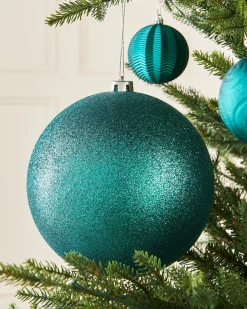 WeRChristmas Teal Large Glitter Shatterproof Bauble, 20 Cm