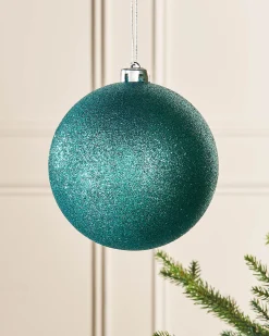 WeRChristmas Teal Large Glitter Shatterproof Bauble, 15 Cm