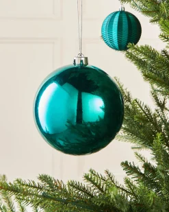 WeRChristmas Teal Large Gloss Shatterproof Bauble, 15 Cm